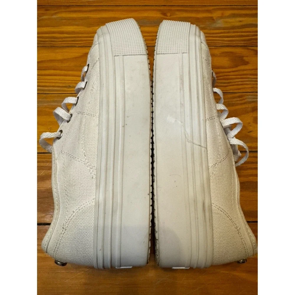 Steve Madden Mayra White Tie Platform Sneakers Size 7